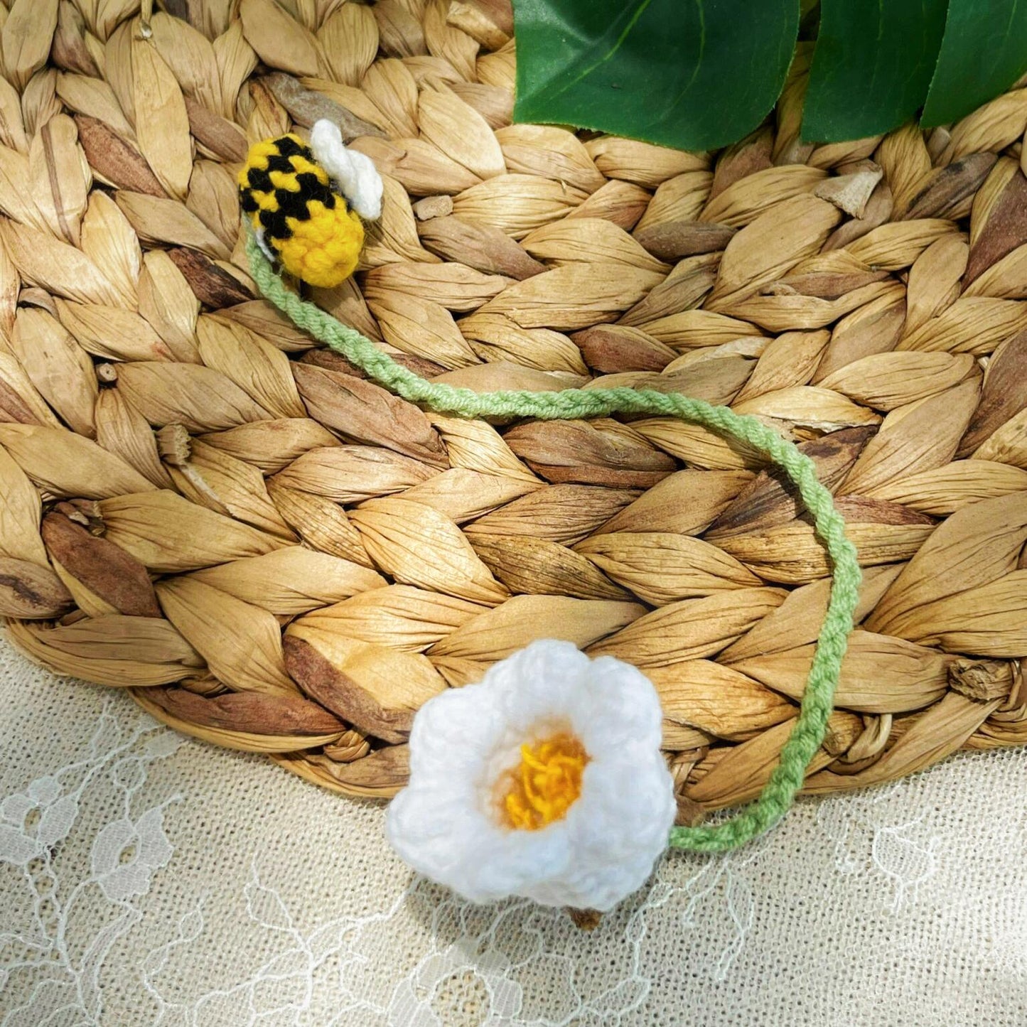 Personalized Bookmarks, Linen Hand Embroidered Bookmark, Flower Bookmark