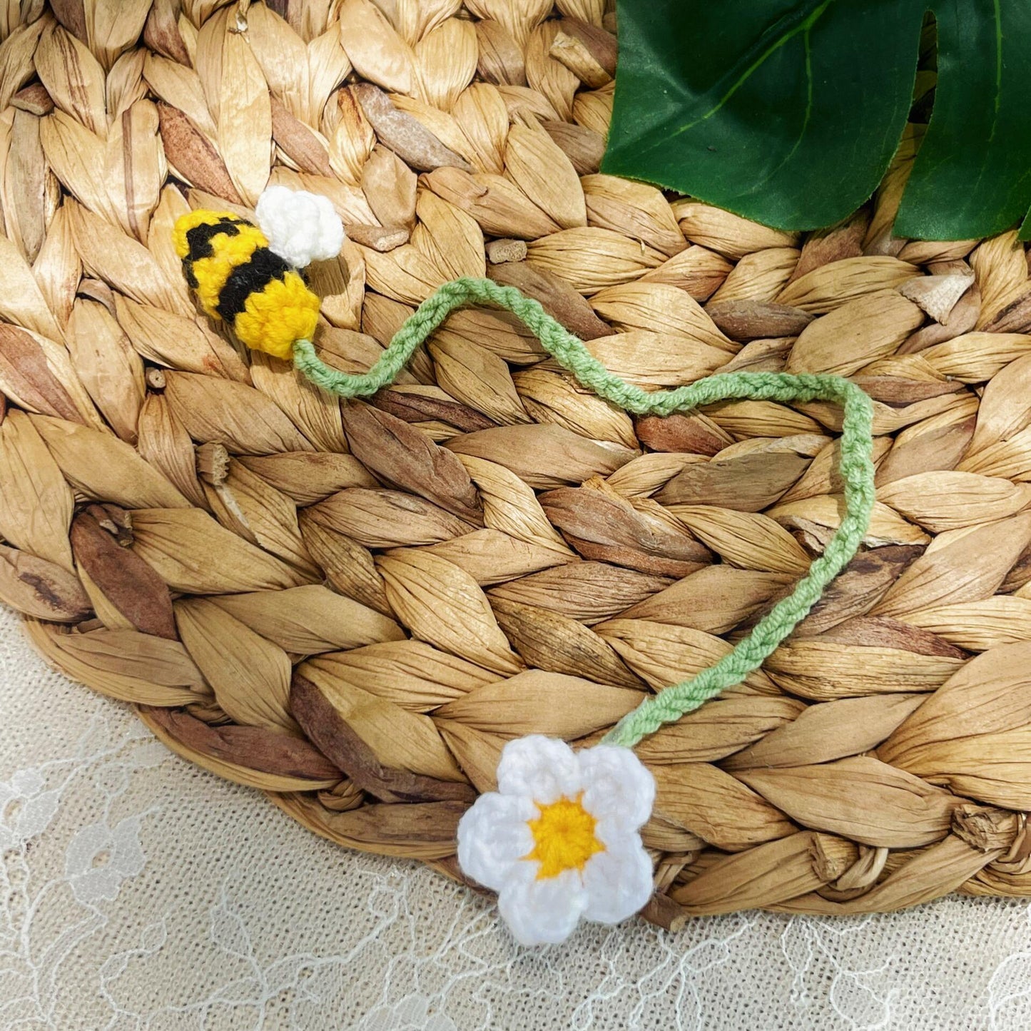Personalized Bookmarks, Linen Hand Embroidered Bookmark, Flower Bookmark