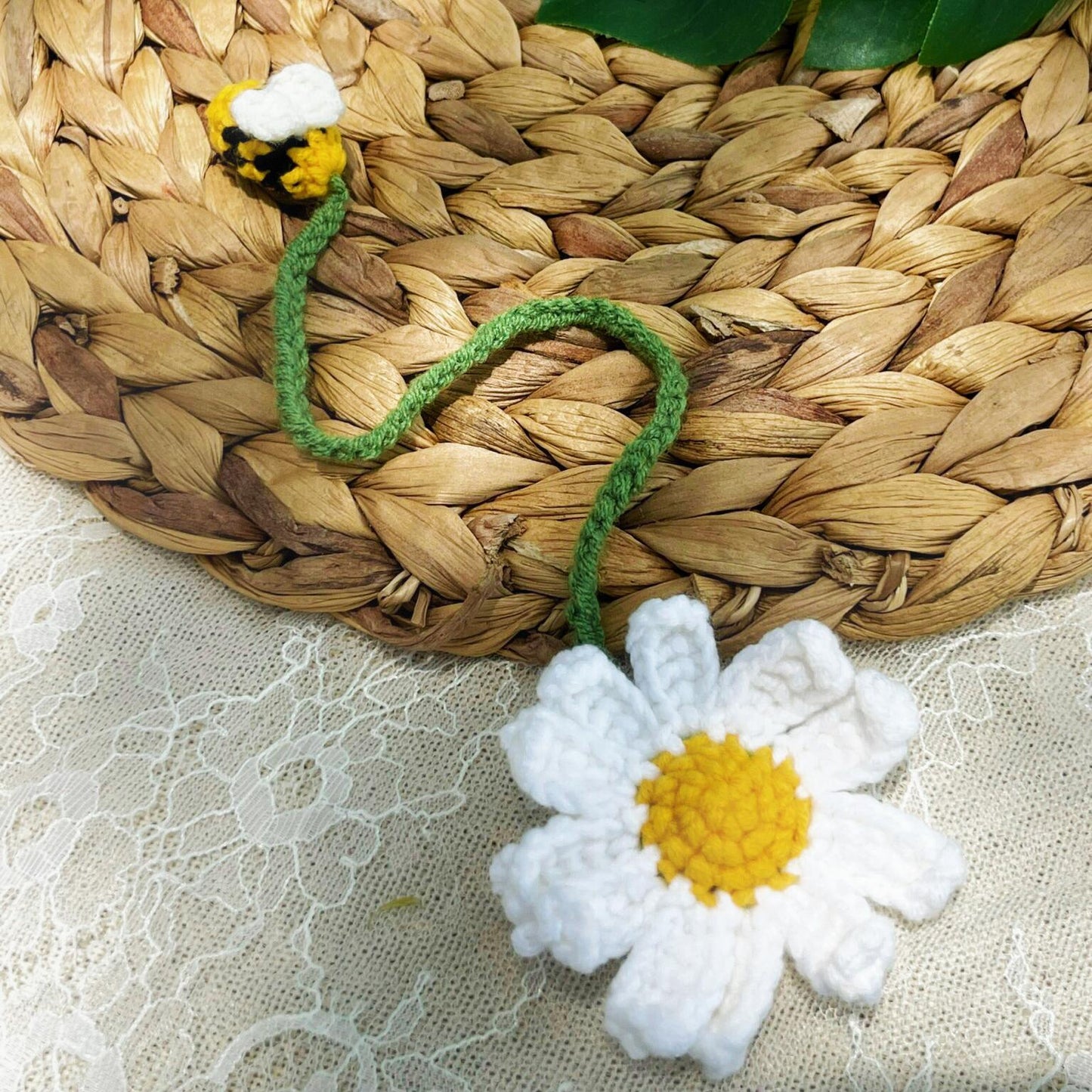 Personalized Bookmarks, Linen Hand Embroidered Bookmark, Flower Bookmark