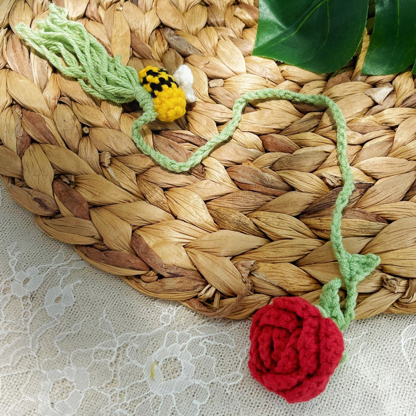 Personalized Bookmarks, Linen Hand Embroidered Bookmark, Flower Bookmark