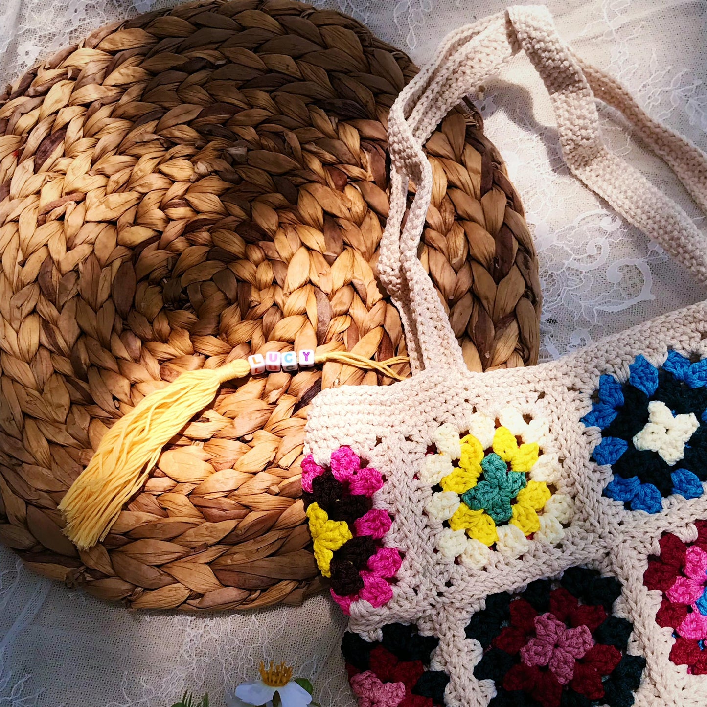 Handmade Crochet Granny Square Bags, Colorful Boho Tote Bags, Unique Crochet Market Bags, Vibrant Crochet Handbags, Artisan Crochet Fashion