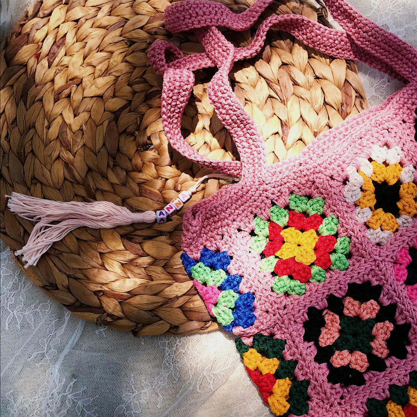Handmade Crochet Granny Square Bags, Colorful Boho Tote Bags, Unique Crochet Market Bags, Vibrant Crochet Handbags, Artisan Crochet Fashion