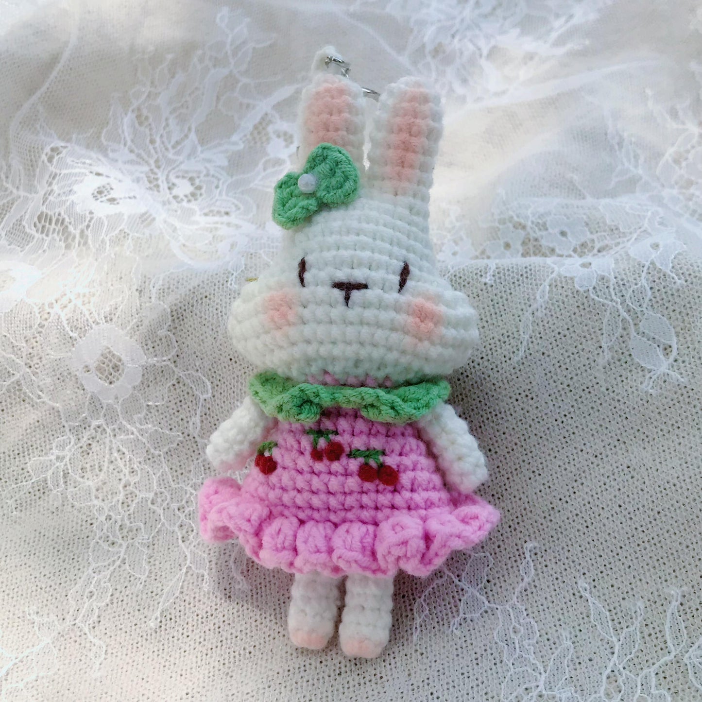 Handmade Crochet Bunny Keychains, Cute Crochet Animal Charms, Unique Crochet Gift, Kawaii Crochet Accessories, Artisan Crochet Keychains