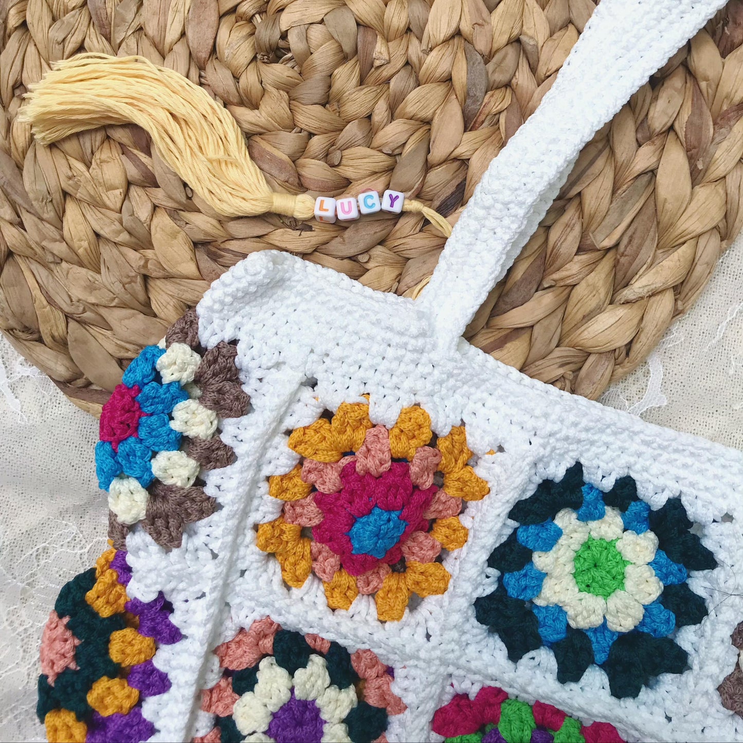 Handmade Crochet Granny Square Bags, Colorful Boho Tote Bags, Unique Crochet Market Bags, Vibrant Crochet Handbags, Artisan Crochet Fashion