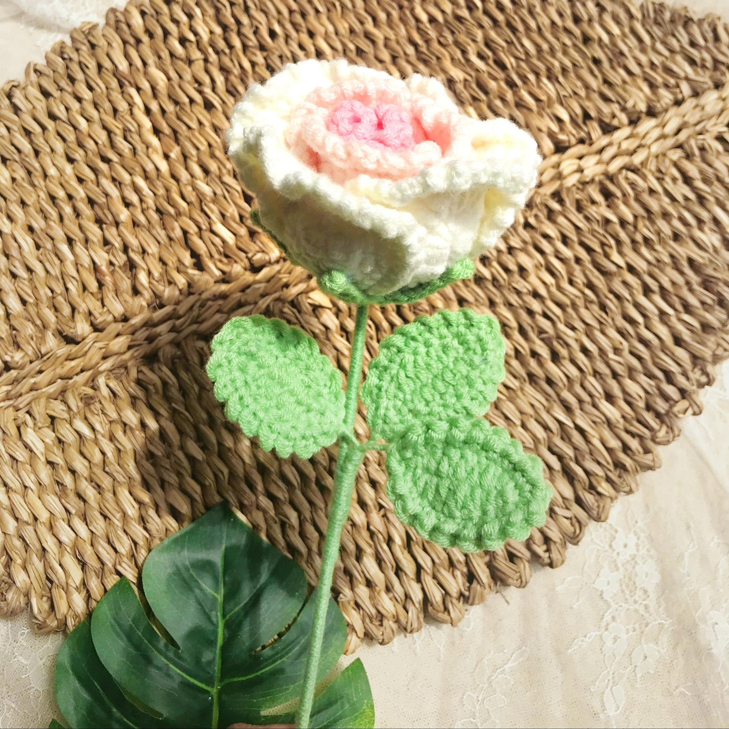 Handmade Crochet Rose, Unique Floral Decor, Elegant Crochet Flower, Everlasting Rose, Artisan Home Decor