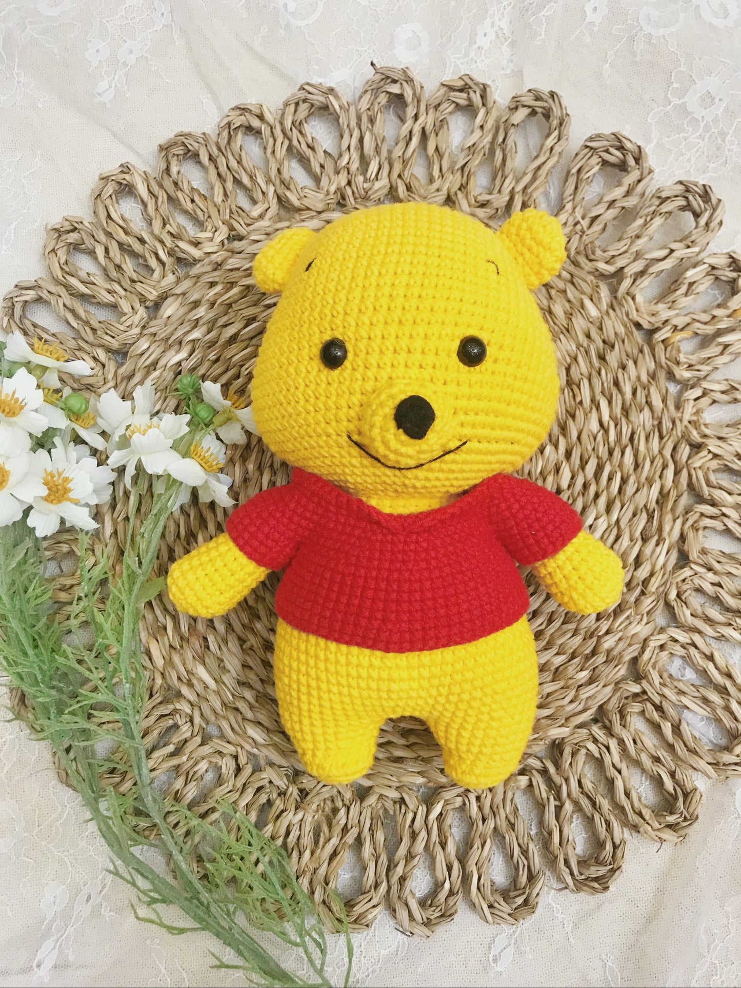 Charming Handmade Crochet Bear Plush Duo - Colorful Striped Sweaters