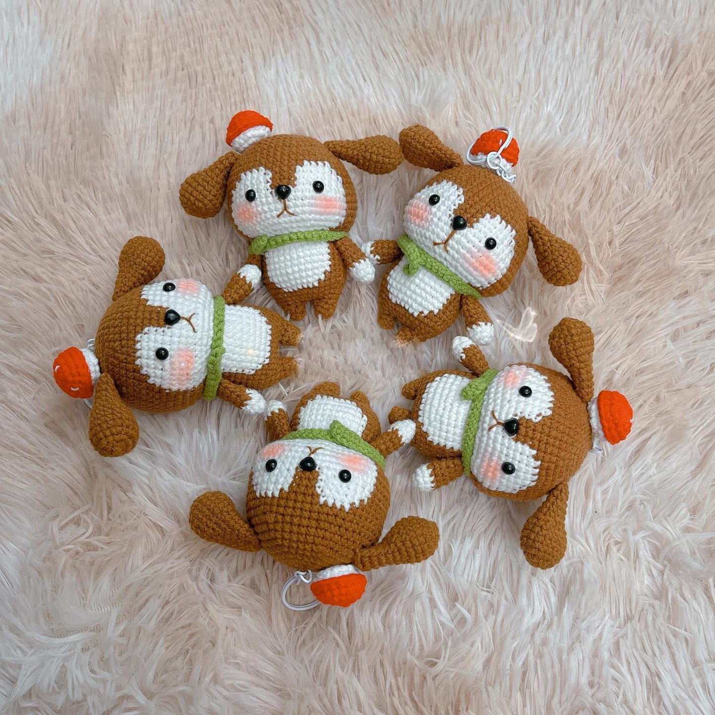 Handmade Crochet Fox Keychains, Cute Crochet Animal Charms, Unique Crochet Gift, Kawaii Crochet Accessories, Artisan Crochet Keychains