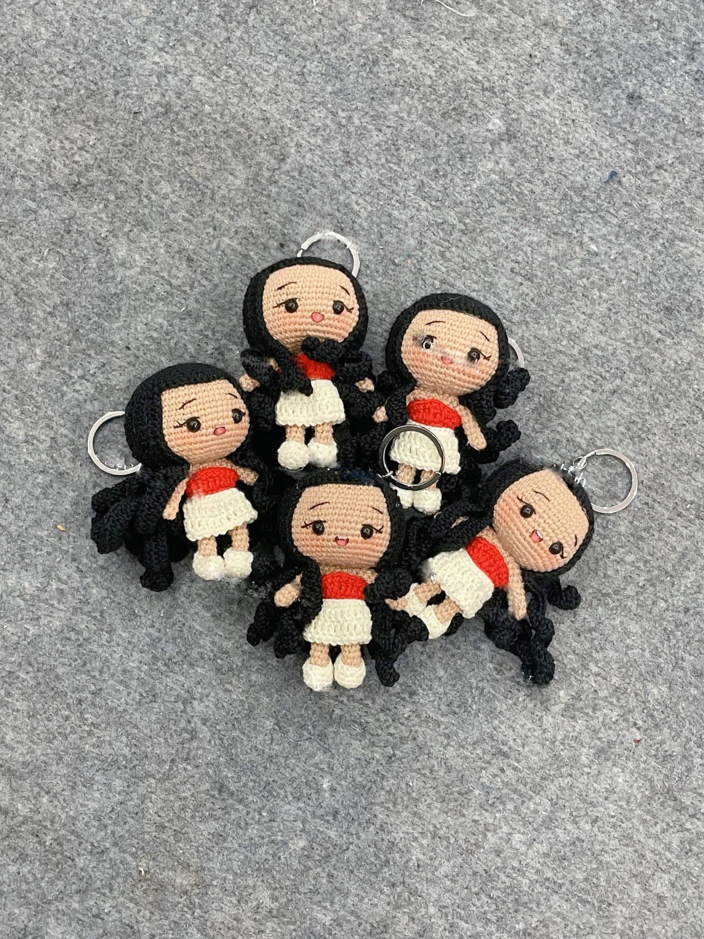 Handmade Crochet Moana Keychains, Cute Crochet Character Charms, Unique Crochet Gift, Kawaii Crochet Accessories, Artisan Crochet Keychains