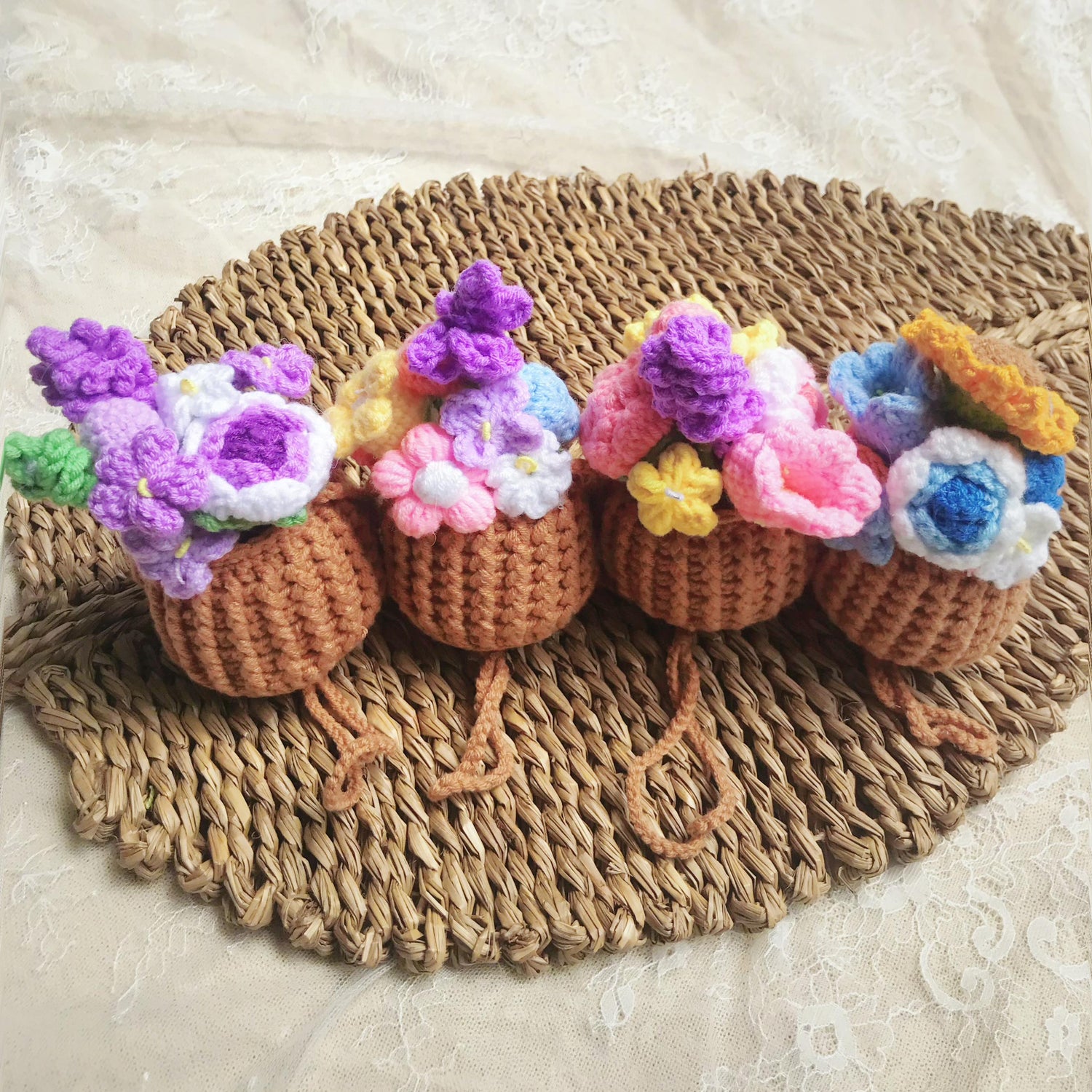 MIRROR MINI CROCHET FLOWER POT