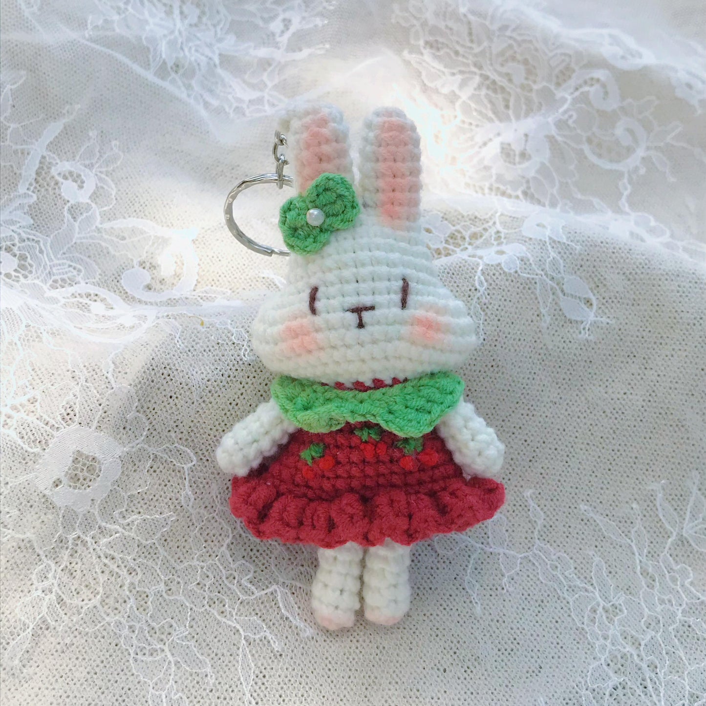 Handmade Crochet Bunny Keychains, Cute Crochet Animal Charms, Unique Crochet Gift, Kawaii Crochet Accessories, Artisan Crochet Keychains