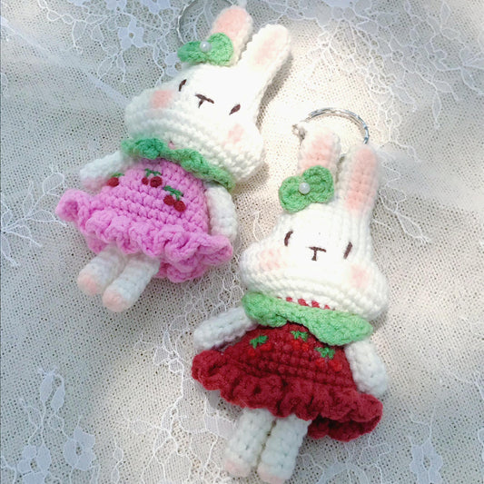 Handmade Crochet Bunny Keychains, Cute Crochet Animal Charms, Unique Crochet Gift, Kawaii Crochet Accessories, Artisan Crochet Keychains