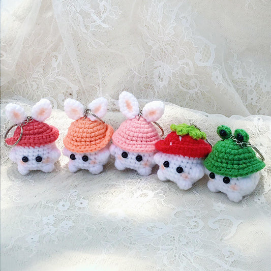 Handmade Crochet Mushroom Keychains, Cute Crochet Animal Charms, Unique Crochet Gift, Kawaii Crochet Accessories, Artisan Crochet Keychains
