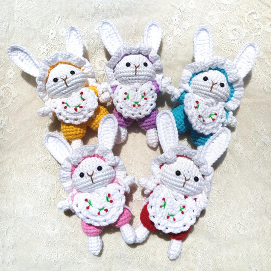 Handmade Crochet Bunny Keychains, Cute Crochet Animal Charms, Unique Crochet Gift, Kawaii Crochet Accessories, Artisan Crochet Keychains