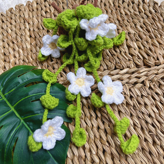 Handmade Crochet Hanging Flowers, Unique Crochet Home Decor, Boho Crochet Plant Hanger, Artisan Crochet Home Decor, Crochet Plant Gift