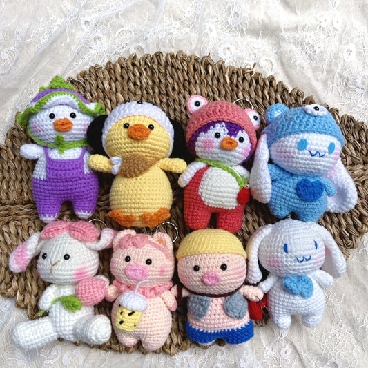 Handmade Crochet Animal Keychains, Cute Crochet Charms, Unique Crochet Gift, Kawaii Crochet Accessories, Artisan Crochet Keychains