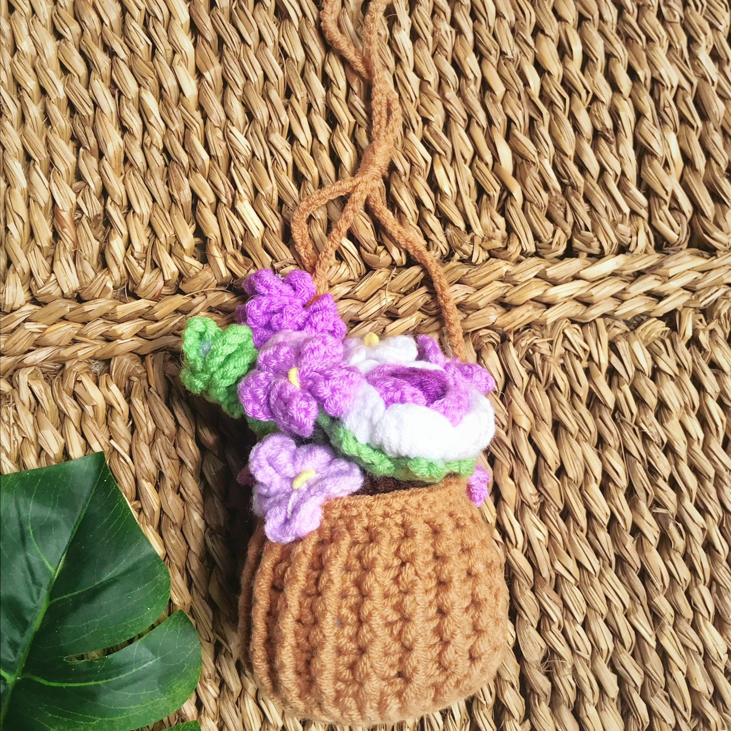 Handmade Crochet Flower Basket, Colorful Floral Arrangement, Unique Crochet Home Decor, Artisan Crochet Flowers, Crochet Flower Gift Beautiful