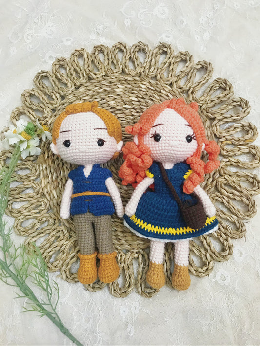 Amigurumi Belle and Beast doll,Crochet Princess doll,handmade dolls,handmade princess doll