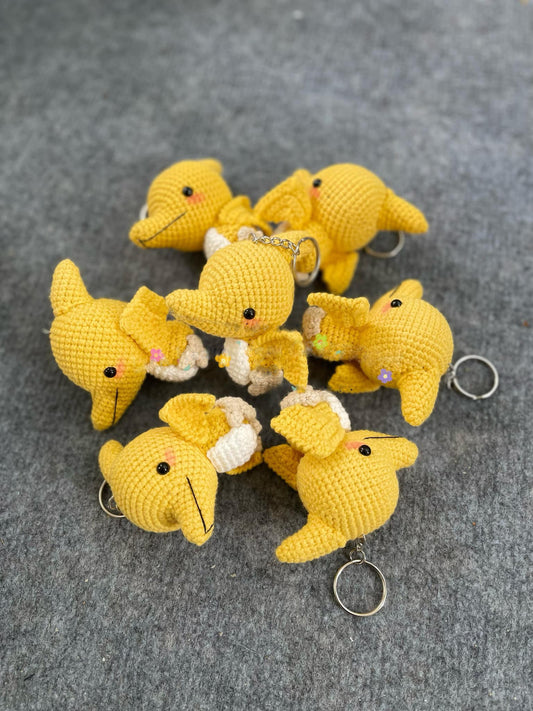 Handmade Crochet Dolphin Keychains, Cute Crochet Animal Charms, Unique Crochet Gift, Kawaii Crochet Accessories, Artisan Crochet Keychains