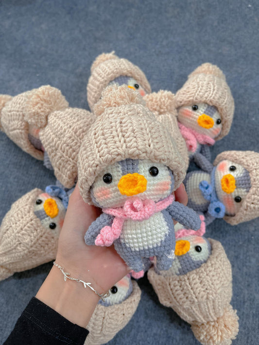 Handmade Crochet Penguin Keychains, Cute Crochet Animal Charms, Unique Crochet Gift, Kawaii Crochet Accessories, Artisan Crochet Keychains