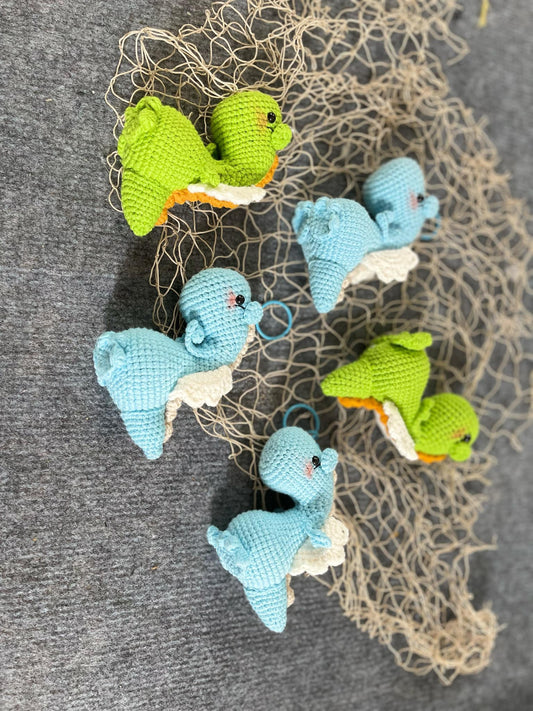 Handmade Crochet Dolphin Keychains, Cute Crochet Animal Charms, Unique Crochet Gift, Kawaii Crochet Accessories, Artisan Crochet Keychains