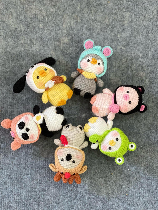 Handmade Crochet Animal Keychains, Cute Crochet Charms, Unique Crochet Gift, Kawaii Crochet Accessories, Artisan Crochet Keychains