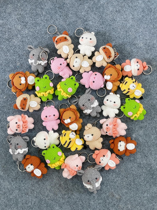 Handmade Crochet Animal Keychains, Cute Crochet Charms, Unique Crochet Gift, Kawaii Crochet Accessories, Artisan Crochet Keychains