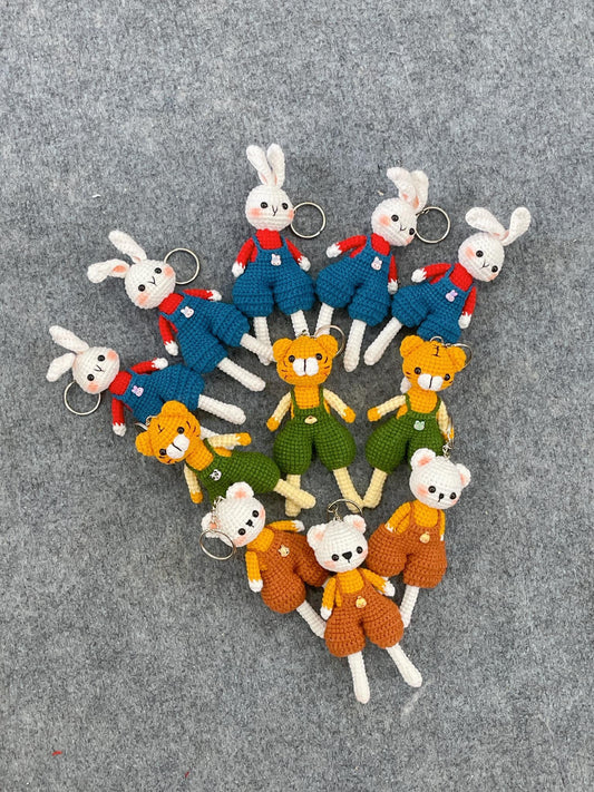 Handmade Crochet Animal Keychains, Cute Crochet Charms, Unique Crochet Gift, Kawaii Crochet Accessories, Artisan Crochet Keychains