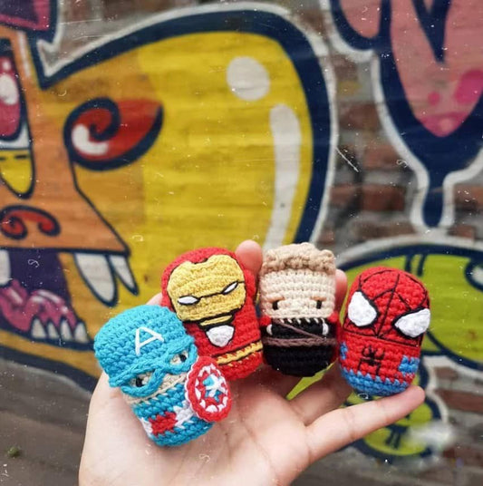 Handmade Crochet Marvel Keychains, Cute Crochet Superhero Charms, Unique Crochet Gift, Kawaii Crochet Accessories, Artisan Crochet Keychains